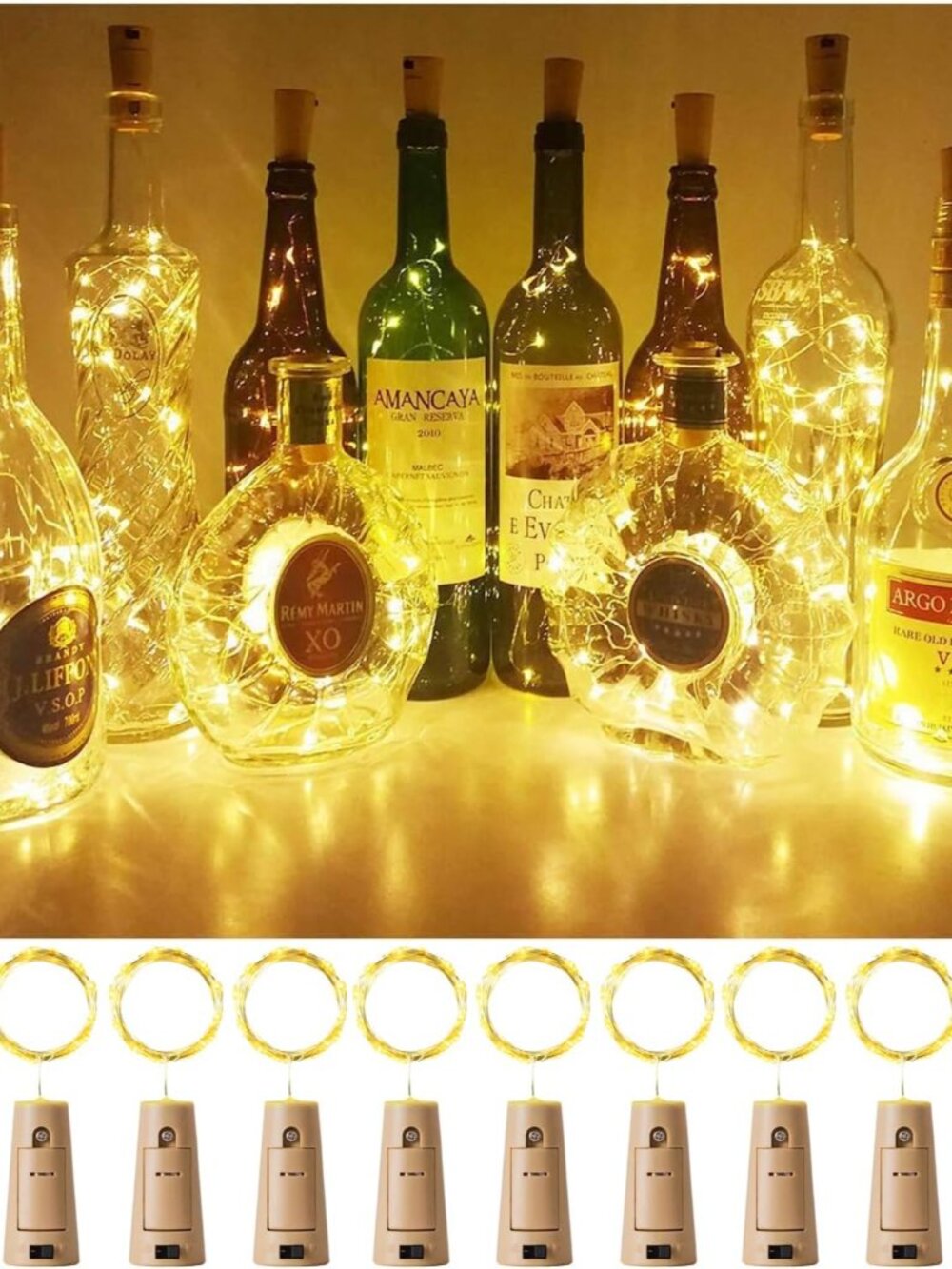Wine Bottle Lights with Cork 10Pack 20LED Mini Fairy Christmas Lights